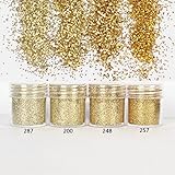 NICOLE DIARY 4 Boxes Nail Art Glitter Powder Champagne Gold Hexagon Ultra-thin Mixed Paillette Nail Sequins Manicure DIY Decoration