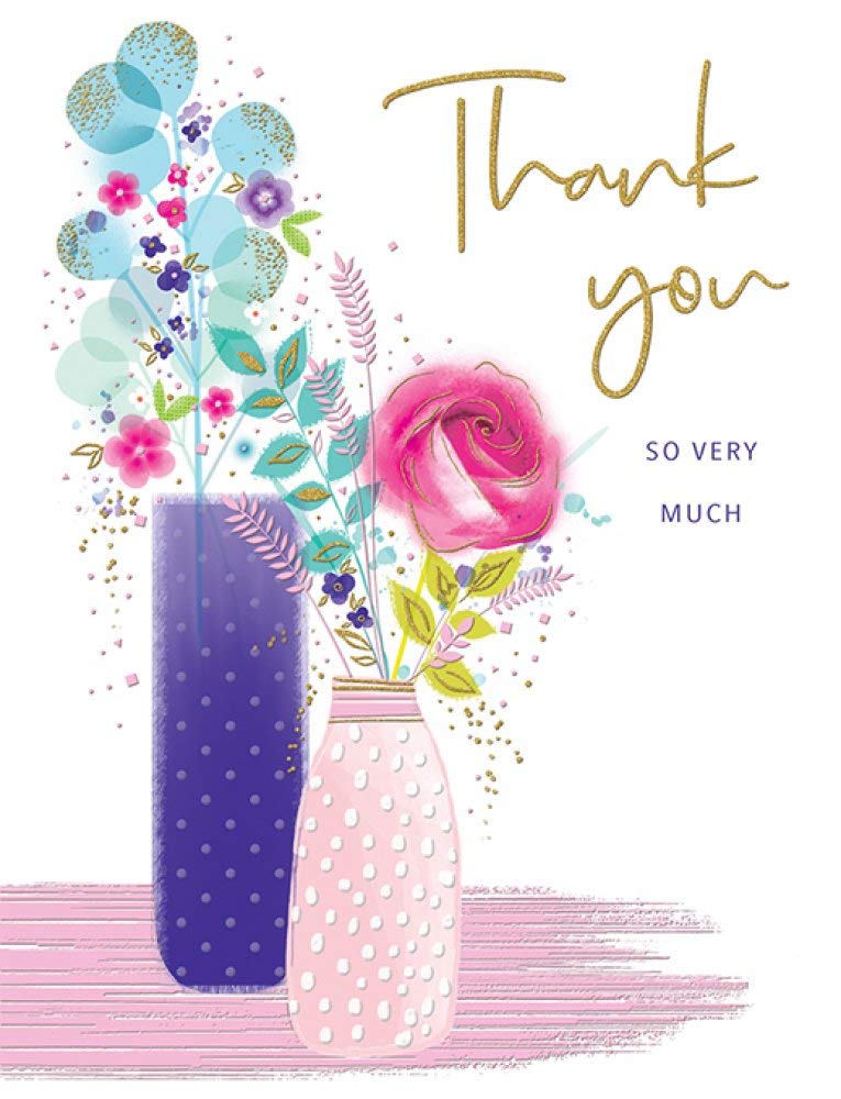 Piccadilly Greetings Thank You So Very Much Greeting Card - Flowers - 8 x 6 Inches