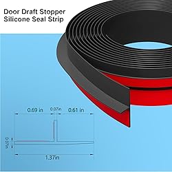 Elvone T-Shaped Door Draft Stopper, 1.37 in x 10 Ft