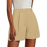 Feiersi Womens Shorts Dressy Casual Elastic Waisted Tailored Work Shorts with Pockets