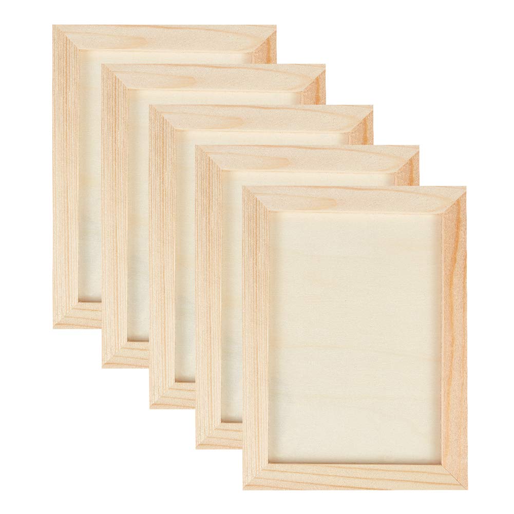 OLYCRAFT 10pcs Wood Canvas Boards 14x19cm Unfinished Wood Painting Board Canvases 8mm Thick Wooden Paint Pouring Panel Boards wood Canvas for Painting Clay Crafting Art and Crafts — image 1