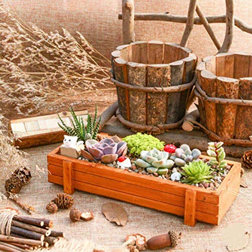 Kisten rechteckig Tisch Blumentopf Garten Deko Vintage Sukkulenten Pflanzkasten Holztopf Gartenarbeit Gerät – Bild 3