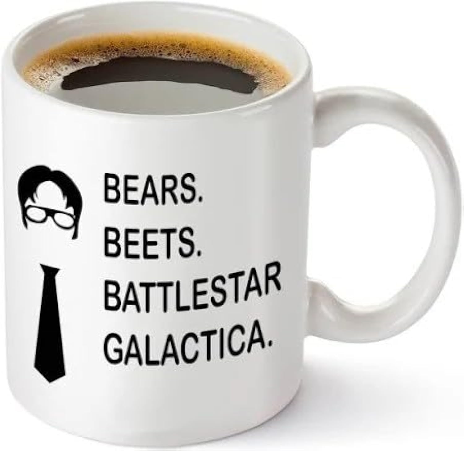 banytree Bears Beets Battlestar Galactica Funny 11 oz Coffee Mug Inspired by TV Show The Office Quote Unique for Dwight Schrute Fans Dunder Mifflin