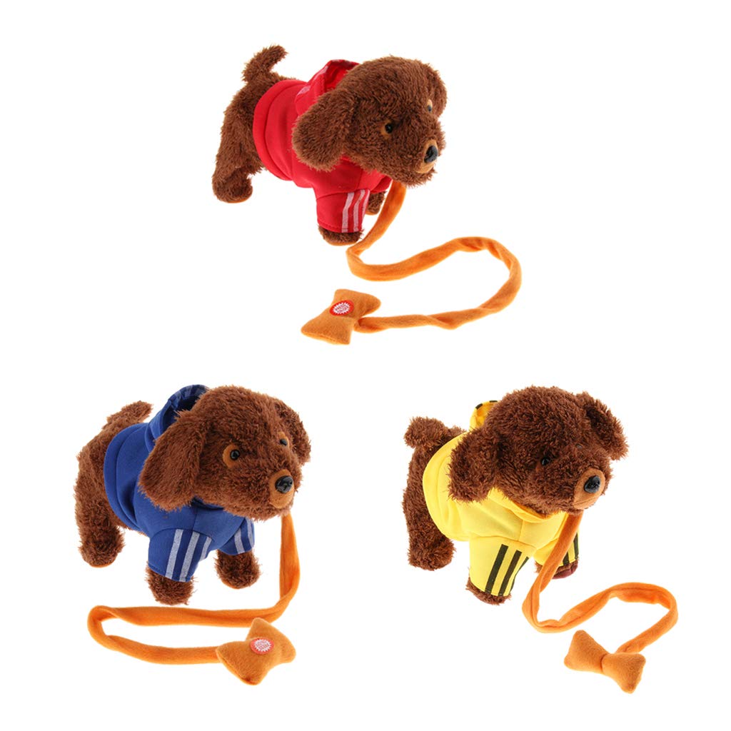 non-brand Perro Peluche Anda y Ladra Juguetes Blandos Accesorios para Niños Rojo Juguetes con sonido
