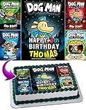 Dog Man Edible Image Cake Topper Personalized