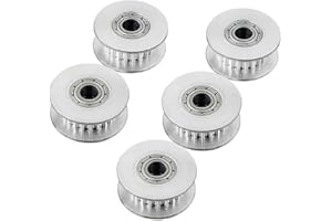 5PCS GT2 Idler Pulley 5mm Bore, FBHDZVV Bearing 20 Teeth Aluminum 6mm Width Timing Belt Idler Pulley Wheel for 3D Printer 6mm Width Timing Belt