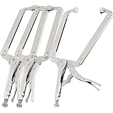JOIKIT 3PCS 18 Inch C-Clamp Locking Pliers, Welding Pliers, C-Clamp with Swivel Pads, Vise Grip C-Clamp for Carpentry, Weldin