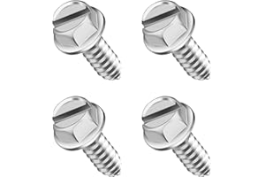 IHOTDER 4PCS License Plate Screws,Heavy Duty License Plate Screw Kit Silver License Plate Bolts,Universal Licenses Plates Security Screws Licenses Plates Fasteners for Car SUV Truck (4PCS, Silver)