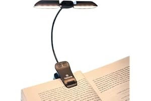 Vekkia 14 LED Rechargeable Book Light for Reading at Night, Eye-Care Reading Light for Books in Bed, 180° Adjustable, Clip on Lamp, 3 Color Temperatures, Lightweight, Present for Reader