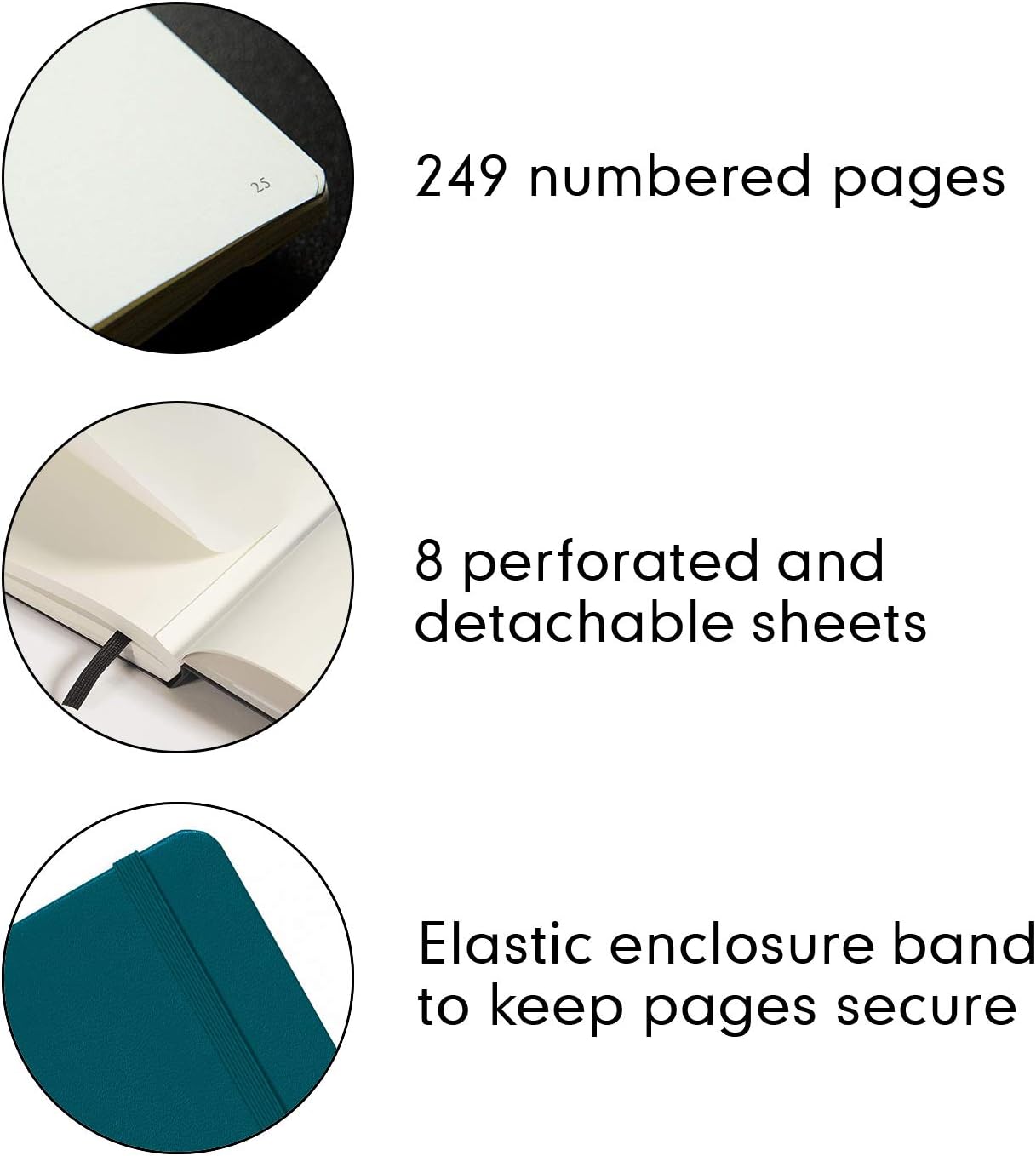 LEUCHTTURM1917 359698 Notebook Medium (A5), Hardcover, 251 Numbered Pages Pacific Green, Plain, Blanko - Image 3