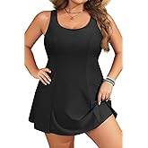 Yonique Plus Size Swim Dress - One Piece Swimsuit for Women Tummy Control Bathing Suit Modest Skirted Swimwear 2026