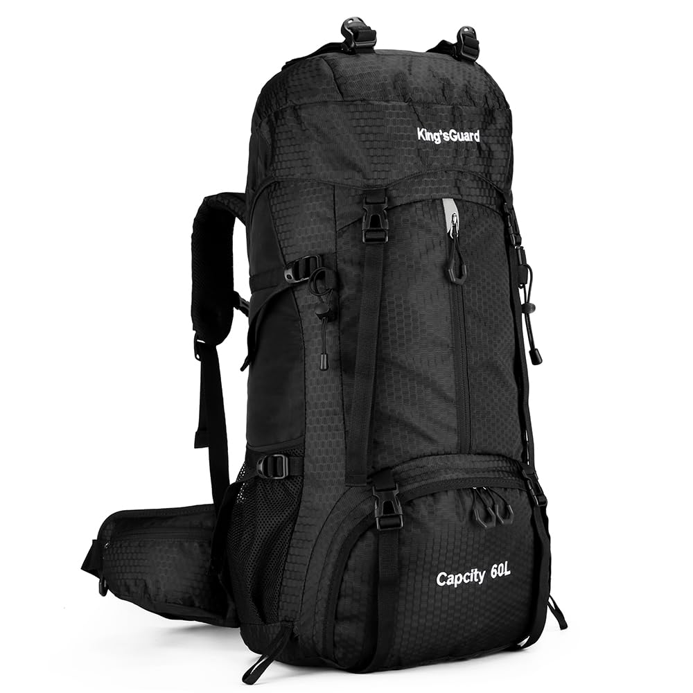 King'sGuard 60L Hiking Backpack, Waterproof Camping Backpacking