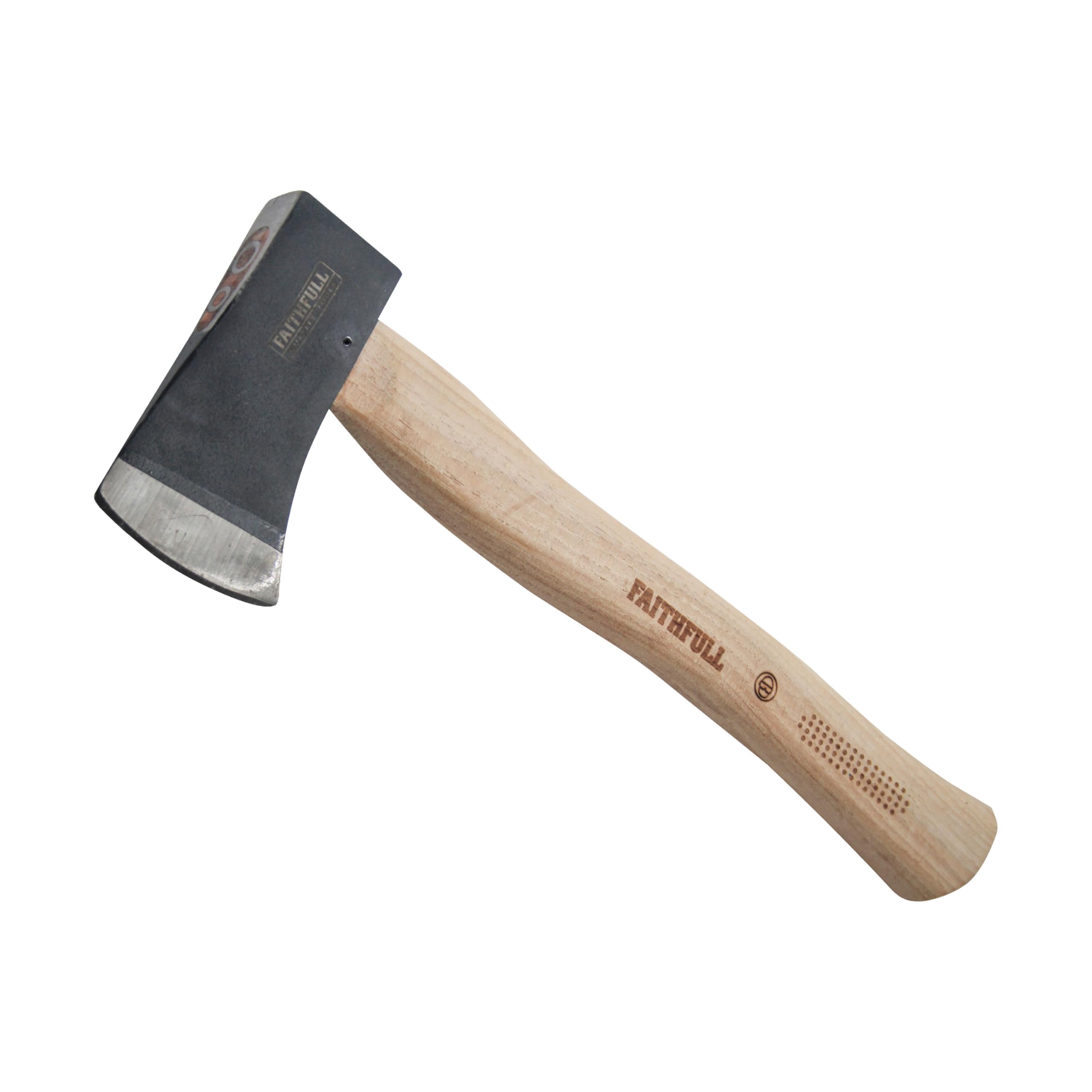 Faithfull Hatchet with FSC Hickory Shaft & Tempered Carbon Steel Head - Small Axe for Branch Trimming & Root Cutting – 567g (1.1/4lb)