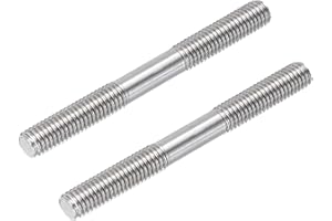 MECCANIXITY 2pcs 304 Stainless Steel Threaded Pull Rod Push Rod Connector Double End Threaded Rod for DIY RC Car, Boat, Car, 