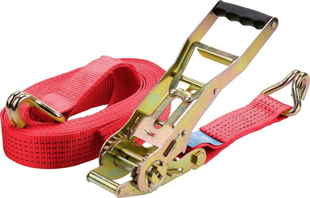 kwb Lashing Strap 9 M X 50 Mm, Made Of Hard-Wearing Polyester Strap, With Long-Lever Pull-Down Ratchet and Test Plate, Hook, Tüv / Gs Tested