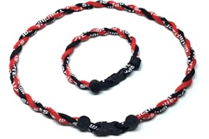 CEBUY 2 Rope Braided Tornado Titanium Sport Baseball Necklace 18" & Bracelet 7"