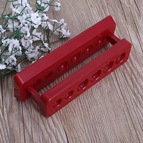 Milue 1pcTest Tube Holder 6 Hole Plastic Rack Red Stand Burette Stand Shelf Laboratory