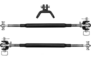 BulletProof Hitches - Frame-Mounted Hitch Stabilizer Draw Bars - Adjustable Trailer Stabilizer Bars - Solid Steel, Black Powder Coat, Hardware Included