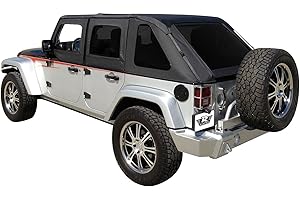RAMPAGE PRODUCTS Frameless Trail Top for Jeep Wrangler JK | Tinted Windows, Sail Cloth, Black Diamond | 109835 | Fits 2007-2018 Jeep Wrangler JKU 4-Door