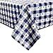 Vinyl Tablecloth, LEEVAN Wipe Clean Heavy Weight Kitchen Rectangle Table Cover Spill-proof Water-proof Oil-proof Dining Vinyl Tablecloth, 54 x 84 Inch - Blue Checkered