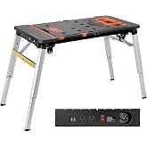 TLGREEN 7in1 Multifunctional Portable Workbench,Worktable with Poweroutlet | Folding Work Table Converts to Sawhorse, Scaffold, Creeper, Dolly And Hand Truck; Mobile Setup for Garage Projects, DIY
