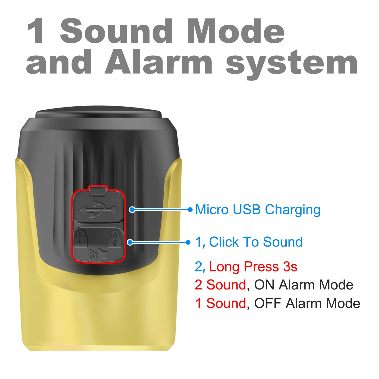 kimairy Electric Bike Bell, 125db Anti-Theft Alarm Loud Electric Bike Horn for Adults with 1 Sound Modes USB Rechargeable Battery Waterproof Bicycle Horn for MTB/BMX/Scooter/Road Cycling