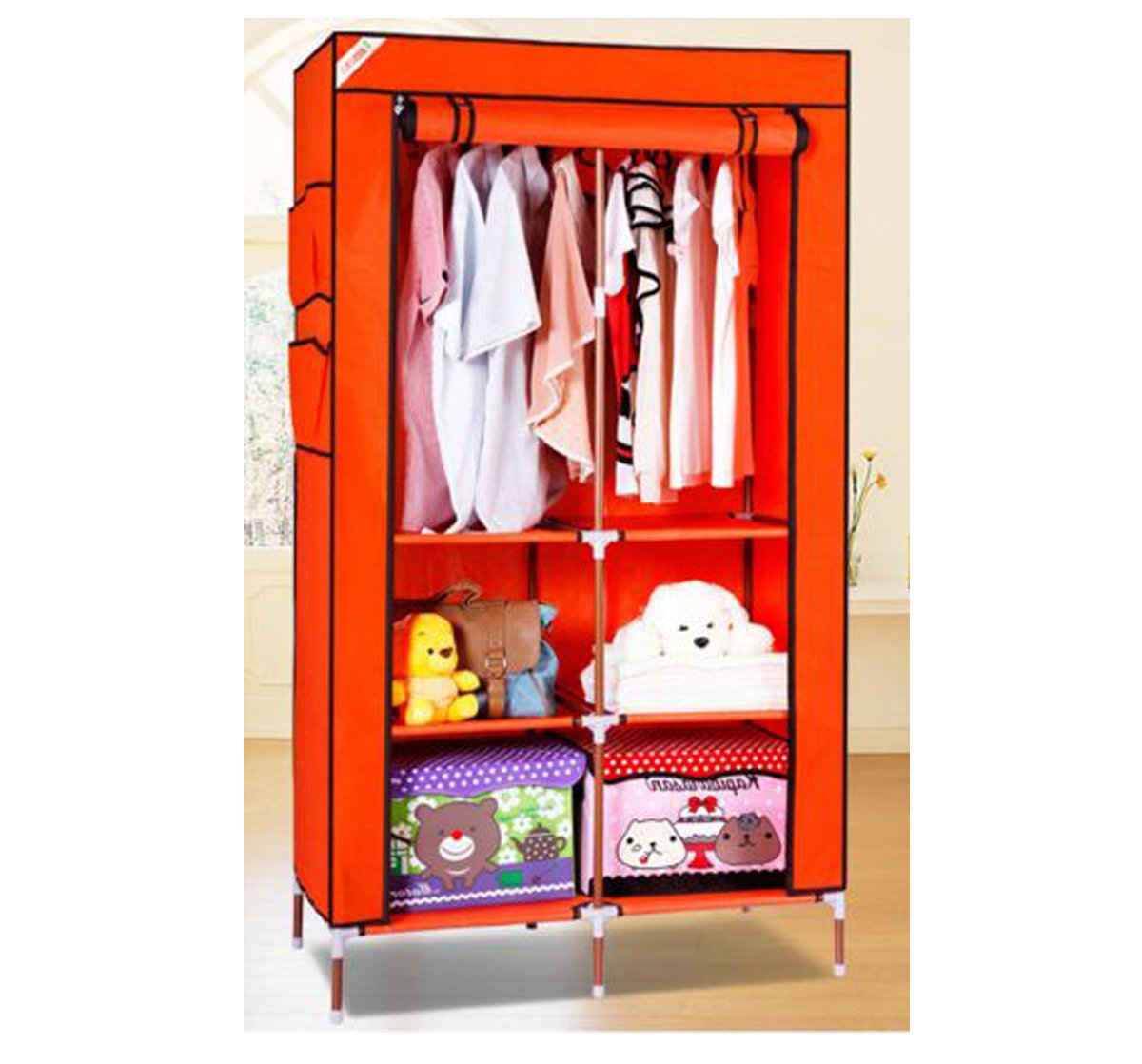 Evana 3 Feet Creative Orange Cabinet Easy Installation Folding