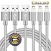 BULESK iPhone Cable 3Pack 6FT Nylon Braided Certified Lightning to USB iPhone Charger Cord for iPhone 7 Plus 6S 6 SE 5S 5C 5, iPad 2 3 4 Mini Air Pro, iPod Nano 7- Gray