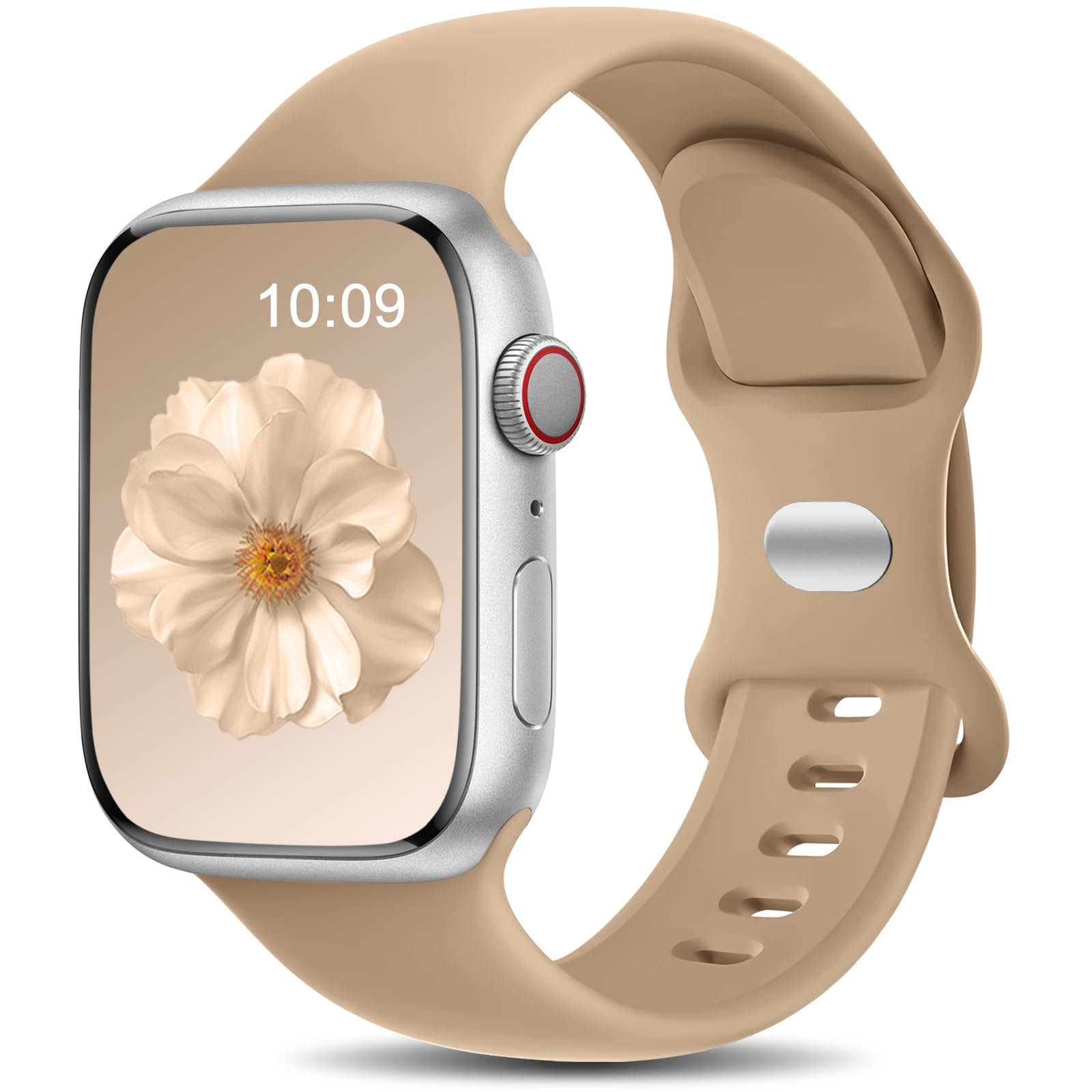 Charlam Compatible with Apple Watch Strap 40mm 41mm 38mm 42mm (Series 10 11) for Women Men, Sport Band Soft Silicone Replacement Straps for iWatch SE Series 11 10 9 8 7 6 5 4 3 2 1 SE 3, MilkTea