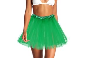 Jewemia Tutus for Women Adult Tutu Tulle Skirts Classic Elastic 3 Layered Tulle Tutu Skirts for Girls andTeens