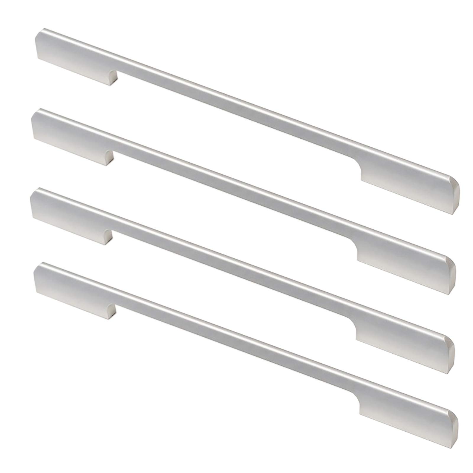 Unifizz ALnuminum Alloy Modern Style Cabinet Door Handle Pull, 480mm Modern Style Sliding Door Pull,Pull,Desk Drawer, Cabinet Pull,Bright Chrome, 4 pcs