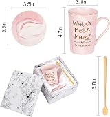 Joymaking World's Best Mum Pink Marble Ceramic Coffee Cup 14Oz Gift view 9