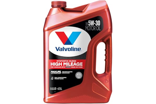 Valvoline High Mileage with MaxLife Technology SAE 5W-30 Synthetic Blend Motor Oil 5 QT