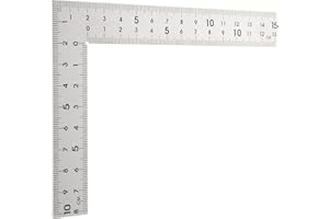 IWOWHERO Stainless Steel Mini Carpenter Square 15x10cm L-Shape Multi-Function Woodworking Measuring Ruler
