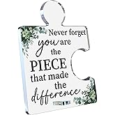 Thank You Gifts for Women Men, Retirement Gift Leaving Farewell Goodbye Gifts for Boss Lady Leader Coworkers Employees Never Forget You Are the Piece Acrylic Puzzle Sign Office Decorations
