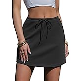EXLURA Womens Drawstring Cotton Skort High Waisted Athletic Skirt with Built-in Shorts and Pockets 2026 Summer Trendy Outfits