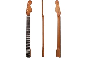 FENDIROCIK 22fret Matte 9.5" Electric Guitar Neck ST Canadian Roasted Maple Electric Guitar Neck, Cow Bone Nut, Rosewood Fingerboard