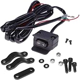 DUZFOREI 12V Winch Rocker Thumb Switch | S12VAUTX with Mounting Bracket Handle Bar Control Switch for KFI, WARN, Ramsey, SUPERWINCH, Champion, Venom, Badland etc