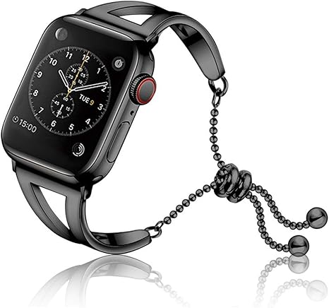 Amazon Co Jp アップル腕時計用女性バンド38mm 42mm 40mm 44mmステンレススチールストラップファッションメタルブレスレットcorrea Iwatchシリーズ5 4 3 2 1 色 ブラック サイズ 44mm ホーム キッチン
