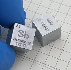 Antimony Cube - 10mm Pure Metal Element Cubes
