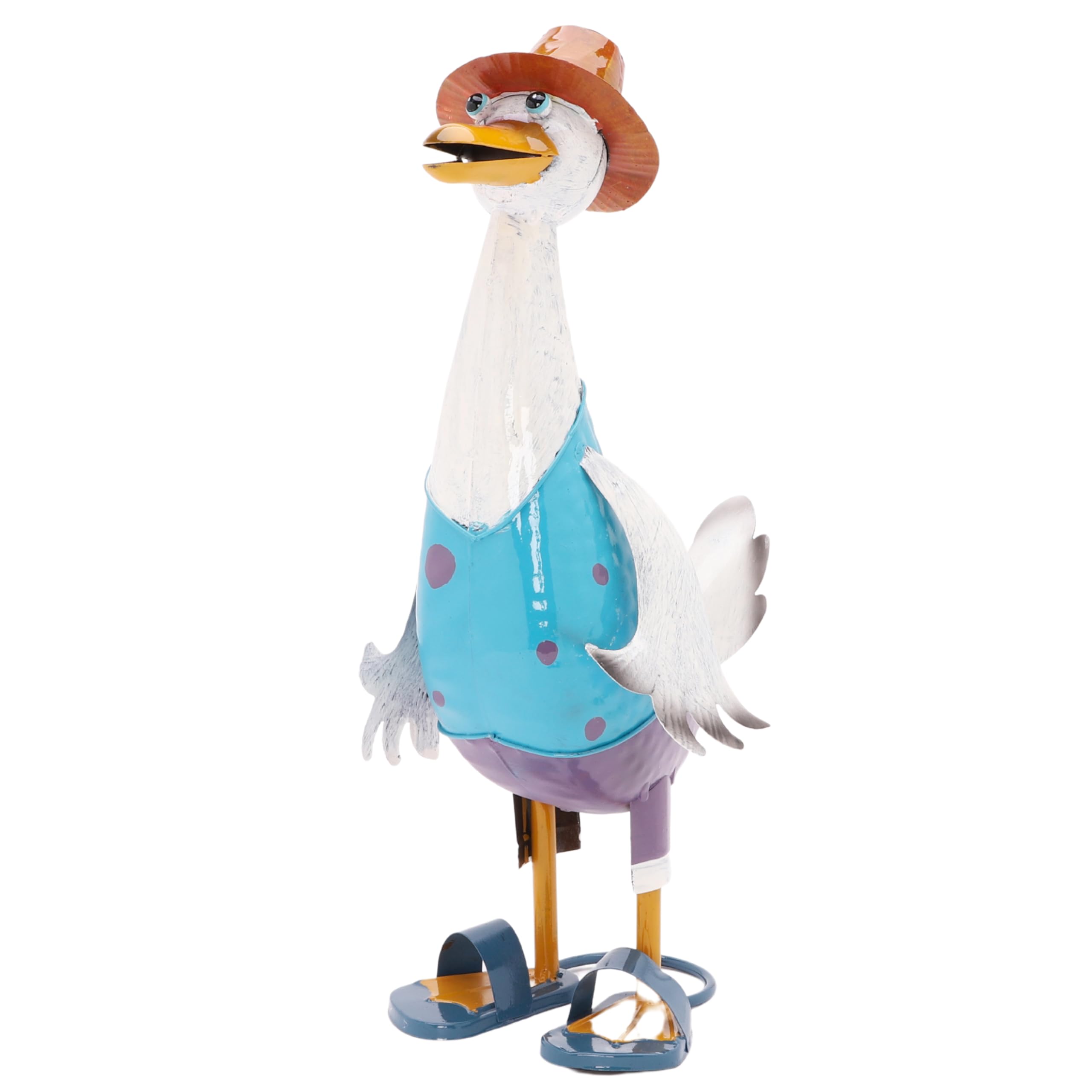 Christmas Concepts® 39cm (15'') Standing Metal Duck Sculpture- Indoor/Outdoor Garden Decoration (Blue Male)