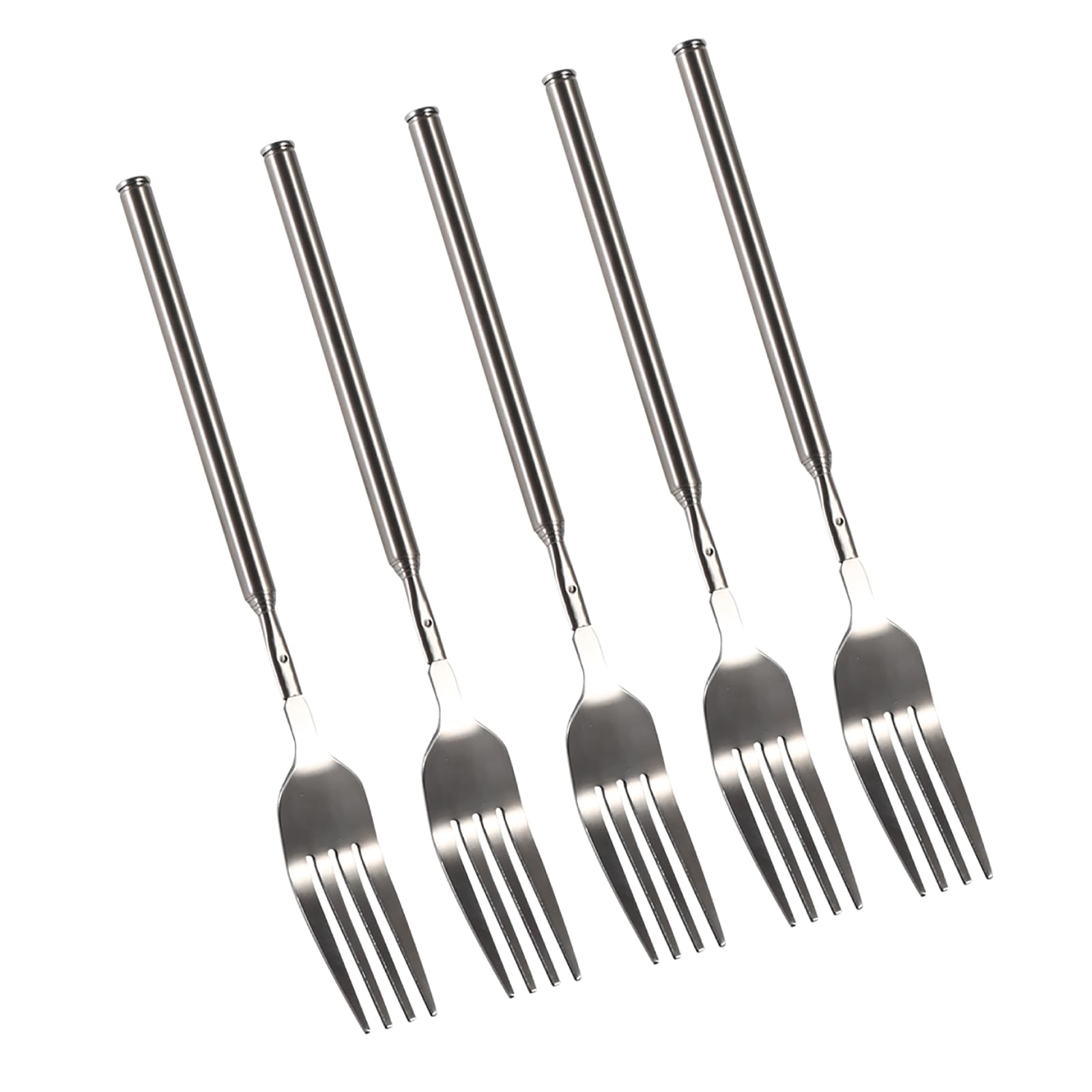 Yosoo 5Pcs Stainless Steel Long Handle Dinner Fork, 23cm BBQ & Dessert Fork