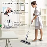 MANGOTIME Spray Mop with 3 Reusable Pads 300ml Bottle 360° Head view 2