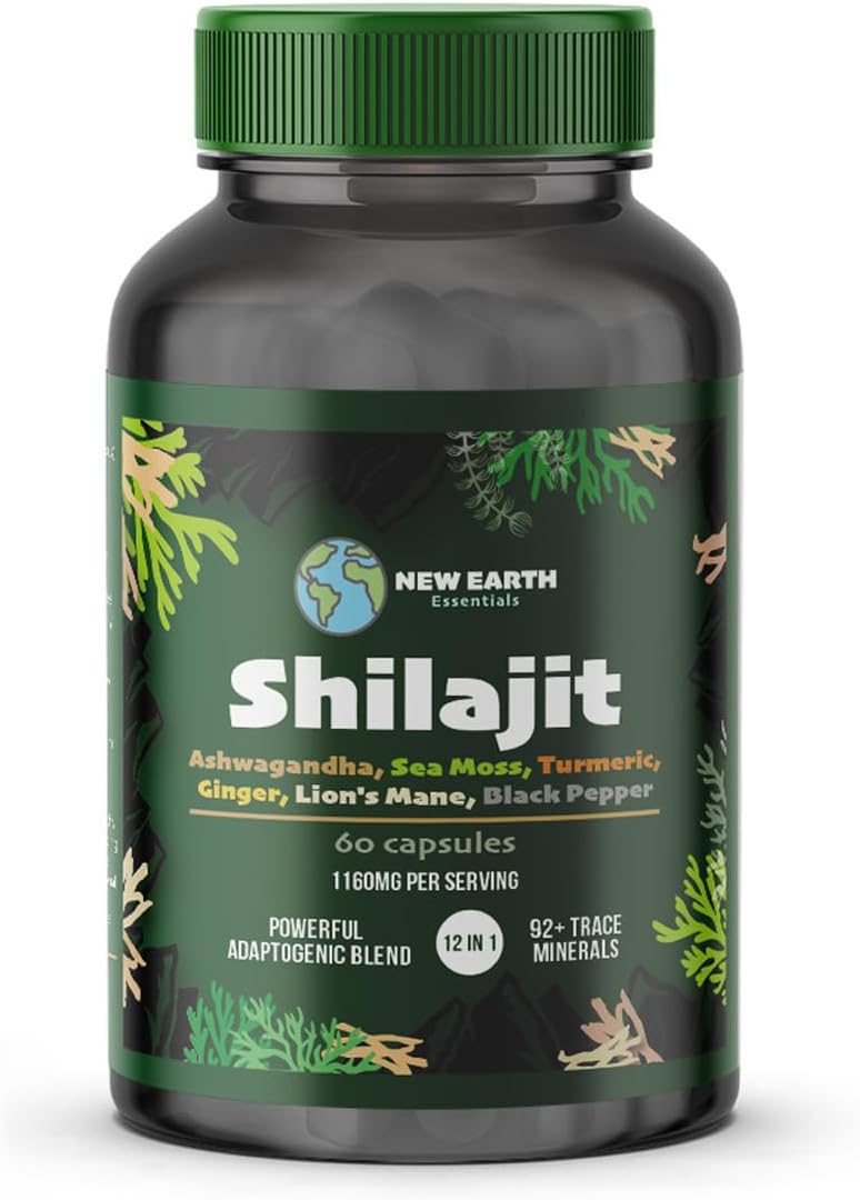 New Earth Essentials Shilajit All-in-One 60 Vegan Capsules 2320mg per Serving