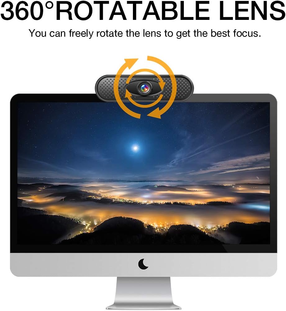 Webcam HD 1080P USB Camera PC Camera with Internal Microphone for Online Meetings Plug and Play Face Camera with Manual Focus for PC, Desktop or Laptop: Electronics