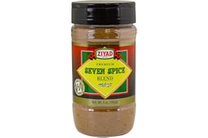 Ziyad Shaker Seven Spice Blend (Baharat), 5oz | Salt-Free, No Additives, No Preservatives, No MSG | Authentic Middle Eastern Recipes since 1966 | Vegan | 5oz