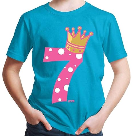 HARIZ Jungen T-Shirt Prinzessin Krone 7 Geburtstag Kinder Geschenkidee Plus Geschenkkarten