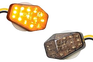 NTHREEAUTO 2Pcs Amber Flush Mount LED Turn Signal Lights Compatible with Suzuki GSXR 600 750 1000, SV 650/650 S 1000/1000 S, Bandit - Universal 12V Motorcycle Indicators