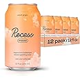 Recess Mood Magnesium & Adaptogen Drink, Relaxation Beverage, 12 ounce (Peach Ginger, 12 pack)