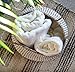 DUFMOD Small Natural Plush Woven Seagrass Tote Belly Basket Storage, Laundry, Picnic, Plant Pot Cover Beach Bag (Plush Zigzag Chevron Seagrass White, Small)